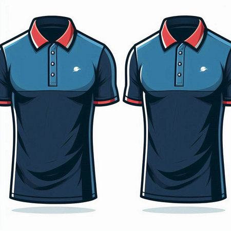 blue polo shirt on white background, vector illustration, eps10のイラスト素材