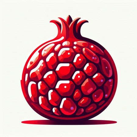 Pomegranate fruit on a white background. Vector illustration.のイラスト素材