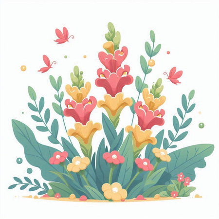 Bouquet of flowers. Vector illustration isolated on white background.のイラスト素材