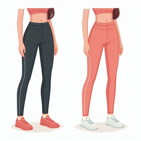 Fitness woman body before and after weight loss. Vector illustration.のイラスト素材