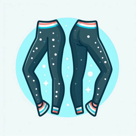 Vector illustration of a pair of leggings on a blue backgroundのイラスト素材
