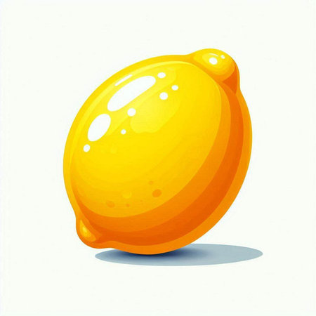 Illustration of a lemon on a white background, vector illustration.のイラスト素材