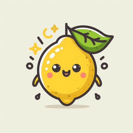 Cute lemon character. Vector flat cartoon kawaii character illustration icon designのイラスト素材