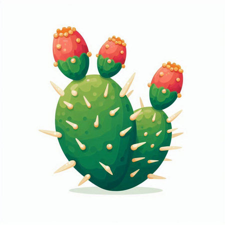 Cactus isolated on white background. Vector illustration in cartoon style.のイラスト素材