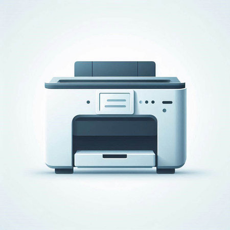 Printer isolated on white background. Vector illustration. Eps 10.のイラスト素材