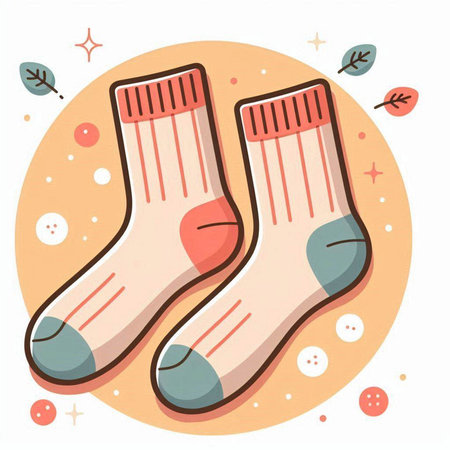 Illustration of pair of socks in flat style. Vector illustration.のイラスト素材