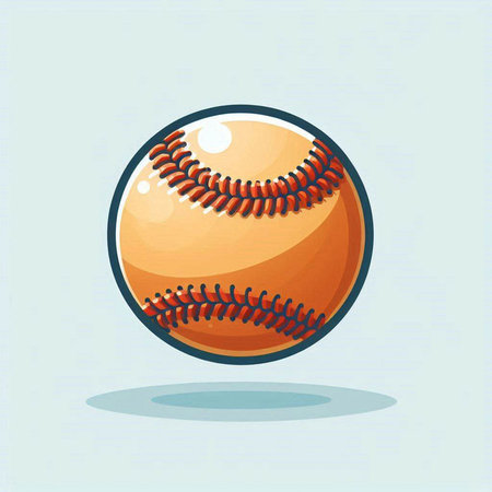 Baseball ball icon on blue background. Vector illustration. Eps 10のイラスト素材