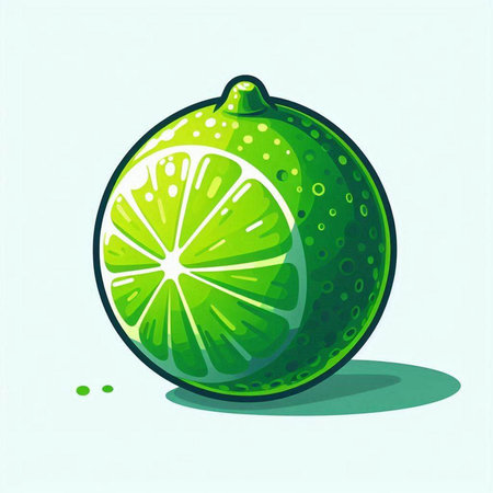 Lime vector illustration. Isolated lime on a white background.のイラスト素材