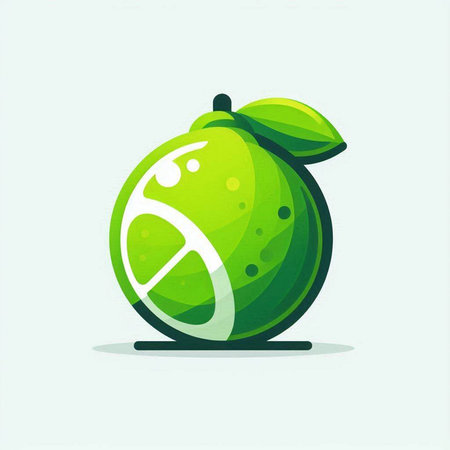 Lime icon. Vector illustration in flat style. Isolated on white background.のイラスト素材