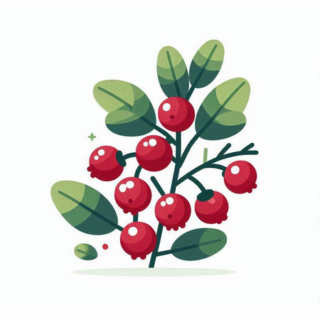 Cranberry vector illustration. Isolated on a white background.のイラスト素材