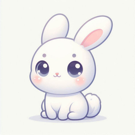 Cute cartoon bunny. Vector illustration of a cute little rabbit.のイラスト素材
