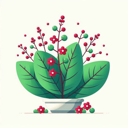 Flower in a pot on a white background. Vector illustration.のイラスト素材