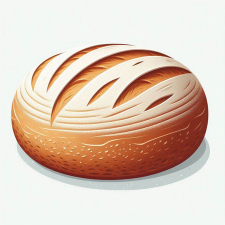 Bread with a white crust. Vector illustration of a loaf of bread.のイラスト素材