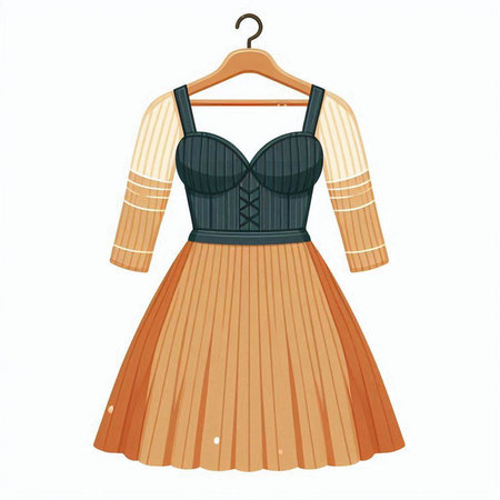Illustration of a woman's dirndl on a hangerのイラスト素材