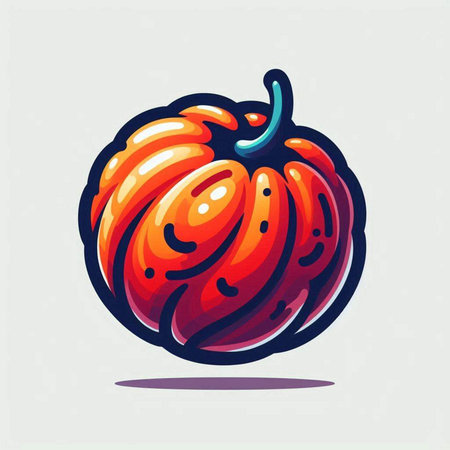 Pumpkin vector illustration. Hand drawn cartoon style isolated on white background.のイラスト素材