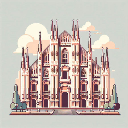 St. Stephen's Cathedral in Budapest, Hungary. Vector illustration.のイラスト素材