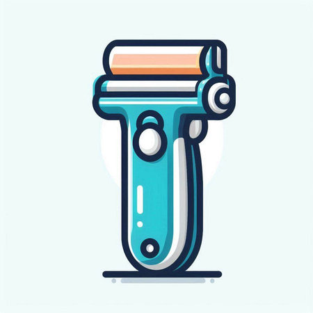 Electric shaver. Colorful vector illustration in flat line style.のイラスト素材