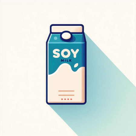Milk carton in flat design style with long shadow. Vector illustration.のイラスト素材