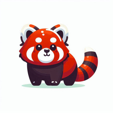Cute red panda. Vector illustration of a cute red panda.のイラスト素材