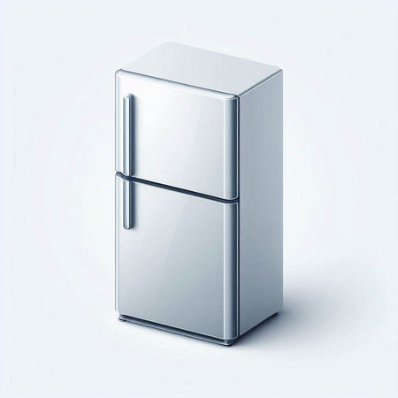 Refrigerator isolated on a white background. 3d rendering.のイラスト素材
