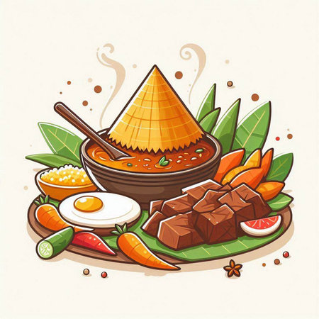 Rajasthani food vector illustration. Traditional indian dish.のイラスト素材