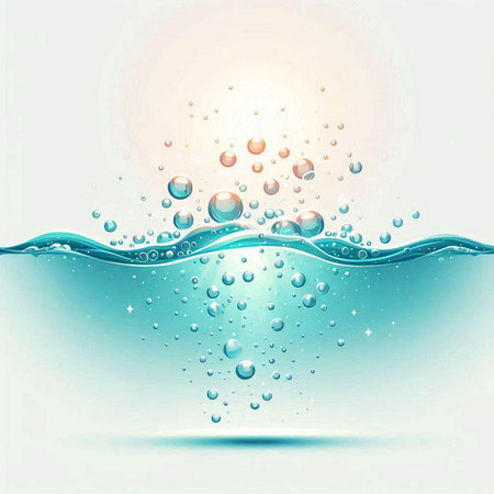 Water background with bubbles in water. Vector illustration. EPS10.のイラスト素材