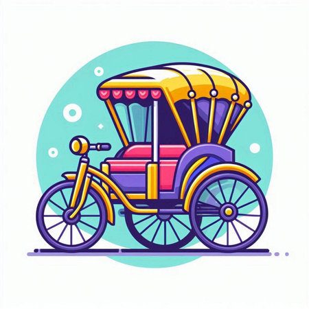 Tuk-tuk, rickshaw, tricycle, vector illustrationのイラスト素材
