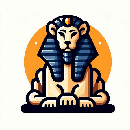 Egyptian pharaoh icon in flat style. Vector illustration eps10のイラスト素材