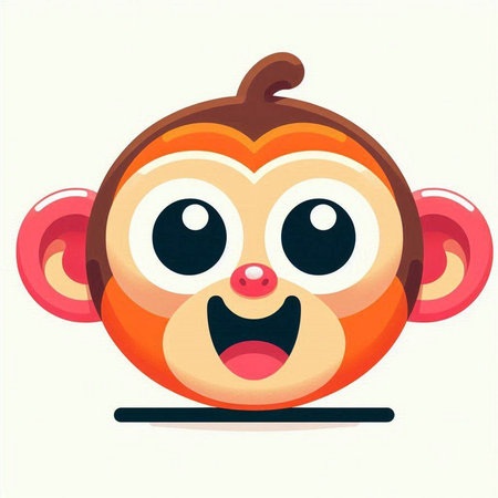 funny cartoon monkey face, vector illustration, eps10.のイラスト素材