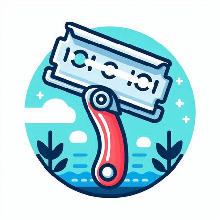 Razor blade icon. Vector illustration of razor blade for shaving.のイラスト素材