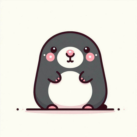 Cute penguin cartoon vector illustration. Cute penguin icon.のイラスト素材