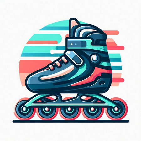 Roller skates. Vector illustration of a roller skates.のイラスト素材