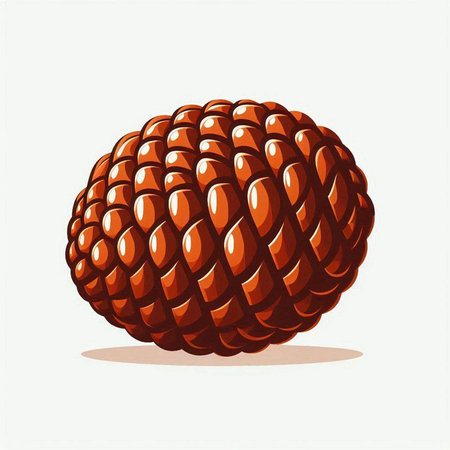 Pine cone on a white background. Vector illustration of a fruit.のイラスト素材