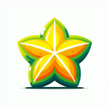 Star fruit icon. Vector illustration. Isolated on white background.のイラスト素材