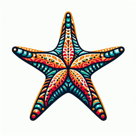Starfish isolated on white background. Hand drawn vector illustration in doodle style.のイラスト素材