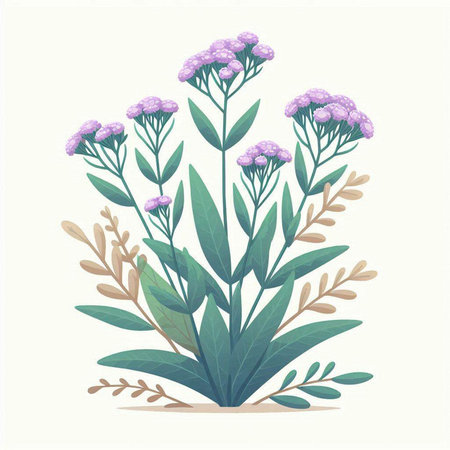 Illustration of a bouquet of purple flowers. Vector illustration.のイラスト素材