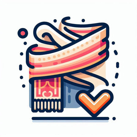 Vector illustration of a scarf in the form of a check mark.のイラスト素材