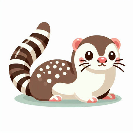 Cute otter cartoon vector illustration isolated on a white background.のイラスト素材