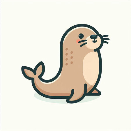 Cute cartoon seal. Vector illustration of a cute animal character.のイラスト素材