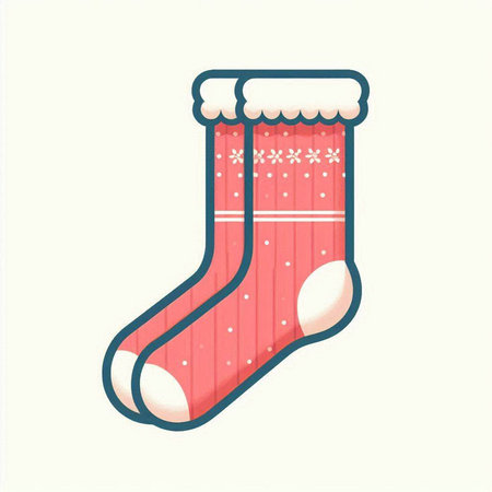 Christmas sock isolated on white background. Vector illustration. Eps 10.のイラスト素材
