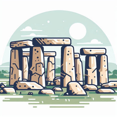 Stonehenge, stonehenge in england. Vector illustrationのイラスト素材