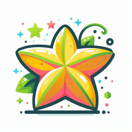 Star fruit icon on white background. Vector illustration. Eps 10.のイラスト素材
