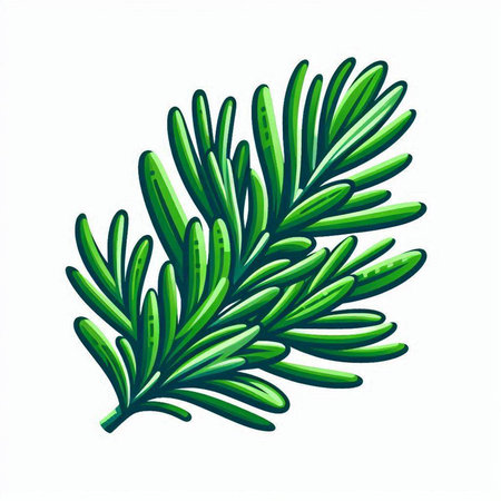 Rosemary branch isolated on white background. Hand drawn vector illustration.のイラスト素材
