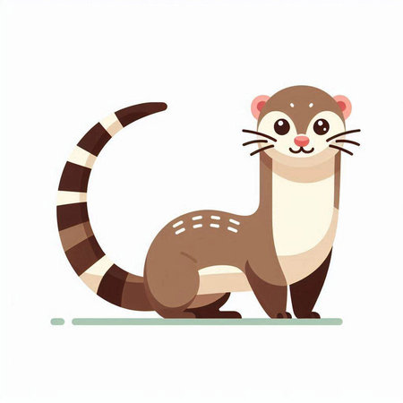 Cute cartoon otter. Vector illustration isolated on white background.のイラスト素材