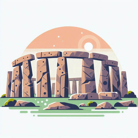 Stonehenge, stonehenge of the ancient Greece. Vector illustrationのイラスト素材
