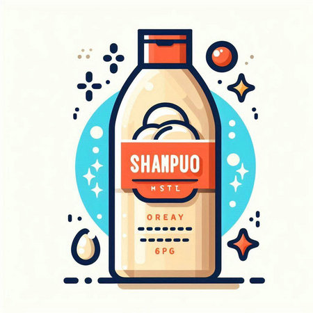 Shampoo bottle icon. Vector illustration in flat linear style. Shampoo bottle icon.のイラスト素材