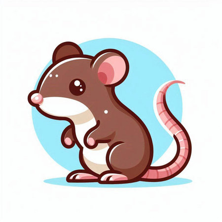 Vector illustration of a cute little mouse. Isolated on a white background.のイラスト素材