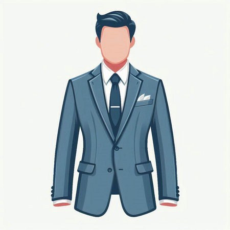 Businessman in a suit. Vector illustration in a flat style.のイラスト素材