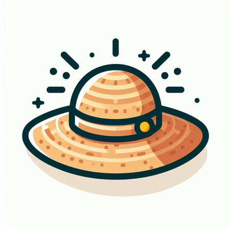 Illustration of a summer hat isolated on a white background - vectorのイラスト素材