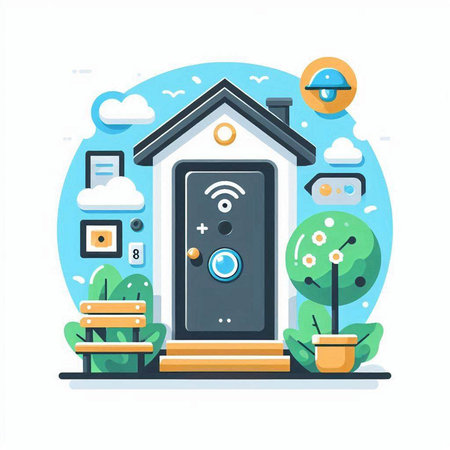 Smart home concept. Flat design modern vector illustration concept of smart home.のイラスト素材